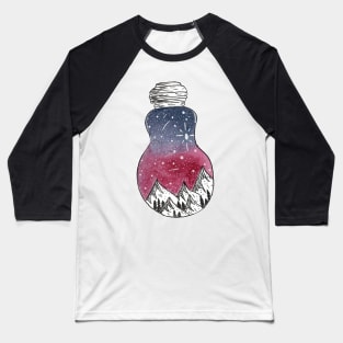 Mountain Light bulb Pink and Blue- Nature- Baseball T-Shirt